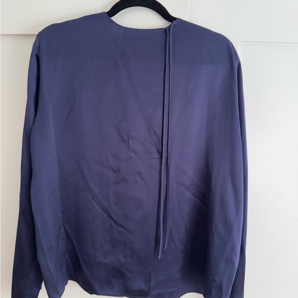 Vince Navy Blue Silk Top